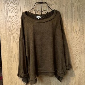 Off-the-Shoulder Brown Sweater